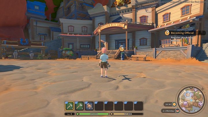 Od razu skierujcie swoje kroki do City Hall - My Time at Sandrock: Becoming Official, First Day on the Job - solucja, opis przejścia - My Time at Sandrock - poradnik do gry