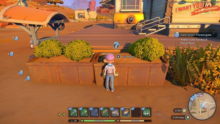 Pierwsze kwiaty zasadźcie w donicy przy stacji kolejowej Sandrock nieopodal Waszego warsztatu - My Time at Sandrock: Operation Flowergate - solucja, opis przejścia - My Time at Sandrock - poradnik do gry