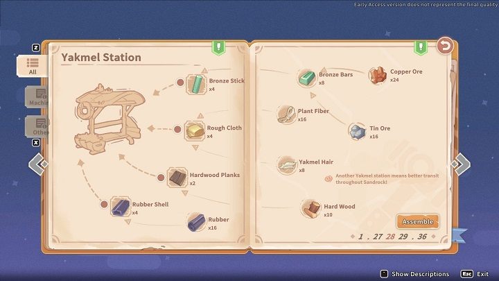 Podejdźcie do Assemby Station i wybierzcie schemat na Yakmel Station - My Time at Sandrock: Get Conyakted - solucja, opis przejścia - My Time at Sandrock - poradnik do gry