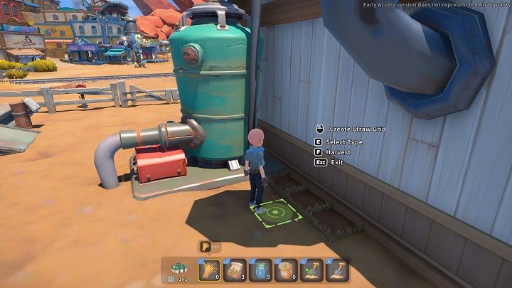 Wróćcie do warsztatu i wybierzcie miejsce, w którym będziecie chcieli zrobić poletka pod uprawę - My Time at Sandrock: The Grass is Greener - solucja, opis przejścia - My Time at Sandrock - poradnik do gry