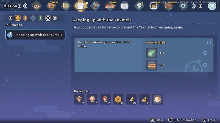 Czas zebrać materiały niezbędne do naprawy płotu - My Time at Sandrock: Keeping Up with the Yakmels - solucja, opis przejścia - My Time at Sandrock - poradnik do gry