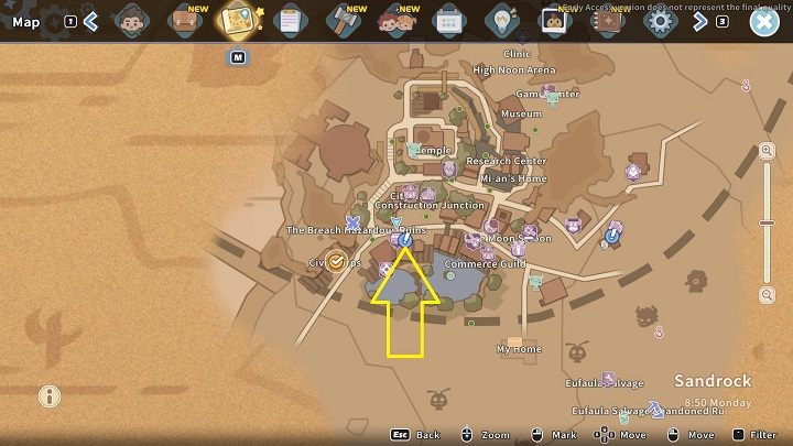 Zadanie Runner-Up rozpoczniecie rozmawiając z Arvio, którego znajdziecie przed sklepem nieopodal The Breach - My Time at Sandrock: Runner-Up - solucja, opis przejścia - My Time at Sandrock - poradnik do gry