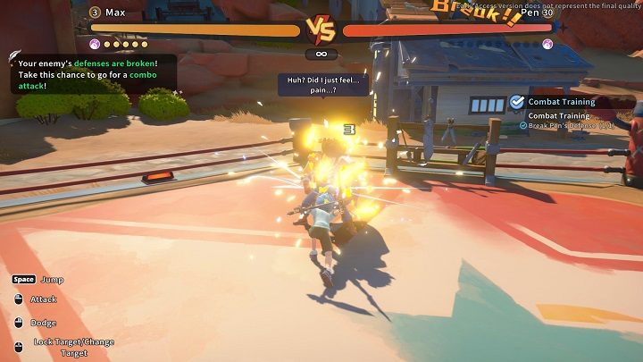 Zadanie polega na wypełnieniu kilku poleceń dotyczących walki - My Time at Sandrock: Combat Training - solucja, opis przejścia - My Time at Sandrock - poradnik do gry