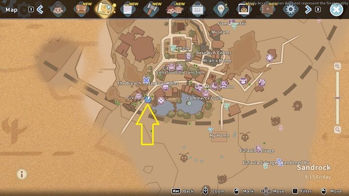 Aby rozpocząć zadanie, musicie porozmawiać z Justicem, którego znajdziecie przed budynkiem Civil Corps - My Time at Sandrock: Whos the Deputy - solucja, opis przejścia - My Time at Sandrock - poradnik do gry