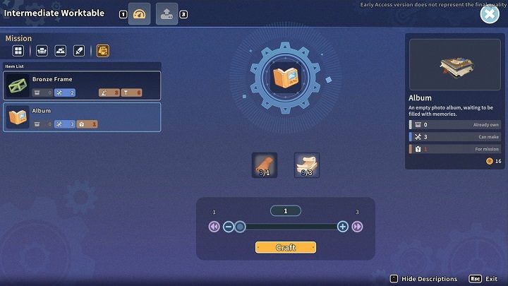 Album możecie stworzyć za pomocą Worktable - My Time at Sandrock: Gone with the Wind - solucja, opis przejścia - My Time at Sandrock - poradnik do gry