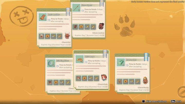 Za pomyślne ukończenie misji otrzymacie określoną sumę Gols, EXP, Workshop Reputation oraz Relationship Points powiązanych z postacią, od jakiej otrzymaliście zlecenie - My Time at Sandrock: Commissions - My Time at Sandrock - poradnik do gry