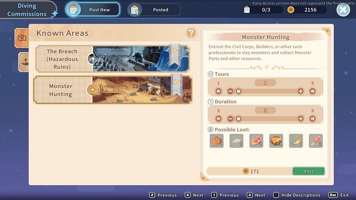 W pierwszej kolejności należy wybrać typ zadania, które chcecie zlecić - My Time at Sandrock: Commissions - My Time at Sandrock - poradnik do gry