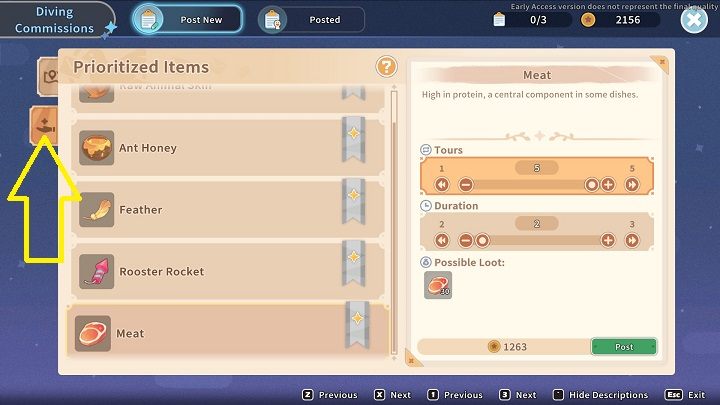 Jeśli zależy wam na konkretnym surowcu, możecie ustawić priorytety poszukiwań - My Time at Sandrock: Commissions - My Time at Sandrock - poradnik do gry