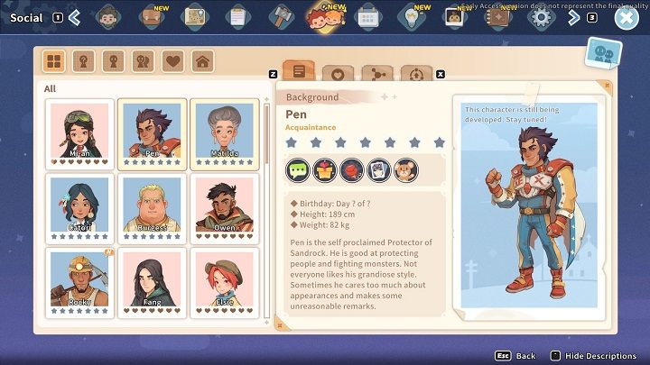 W zależności od postaci, wasze znajomości mogą osiągać różne poziomy, co wiążę się z określonymi korzyściami - Relationship i interakcje - My Time at Sandrock - poradnik do gry