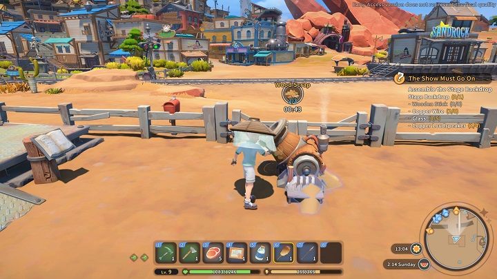 Feather Duster używacie tak jak Pickhammer oraz broni, czyli najpierw wyekwipujcie przedmiot - My Time at Sandrock: Piach - jak usunąć? - My Time at Sandrock - poradnik do gry