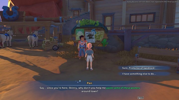 Misję zleci wam Pen, który w miasteczku stara się pilnować porządku i dbać o bezpieczeństwo mieszkańców - My Time at Sandrock: Wanted! - solucja, opis przejścia - My Time at Sandrock - poradnik do gry