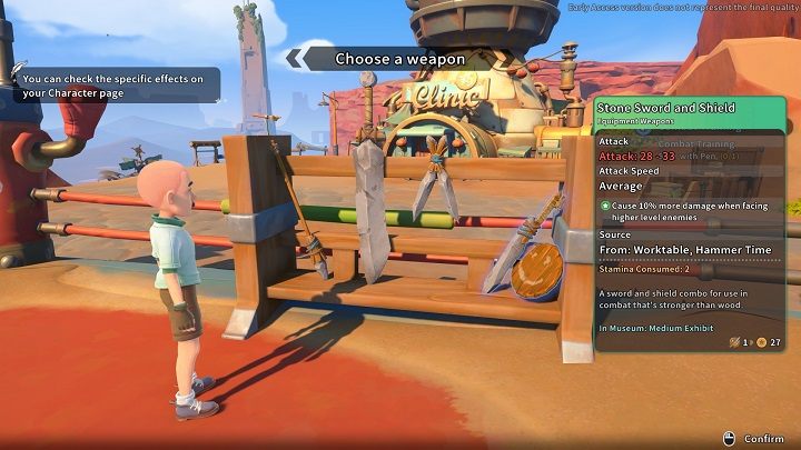 Wasza postać może specjalizować się w pięciu rodzajach broni do walki w zwarciu - My Time at Sandrock: Bronie i walka - My Time at Sandrock - poradnik do gry