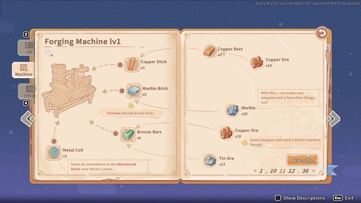 Każda z broni występuje w trzech wariantach: Stone, Bronze oraz Iron - My Time at Sandrock: Bronie i walka - My Time at Sandrock - poradnik do gry