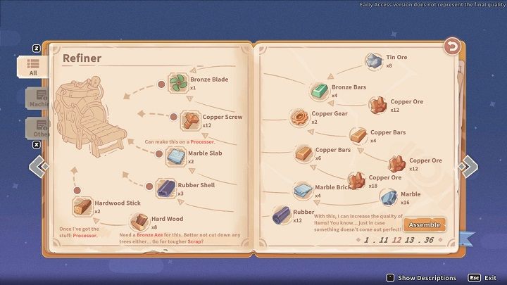 Aby zbudować Refiner niezbędny do ulepszania przedmiotów, potrzebujecie następujących materiałów - My Time at Sandrock: Przedmioty - jak ulepszyć? - My Time at Sandrock - poradnik do gry