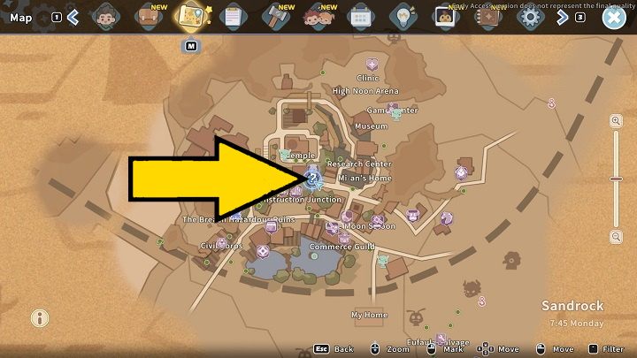 Przechodząc obok domu Amirah uruchomi się przerywnik filmowy, w którym dziewczyna potłucze wazy - My Time at Sandrock: The Moonlighter - My Time at Sandrock - poradnik do gry