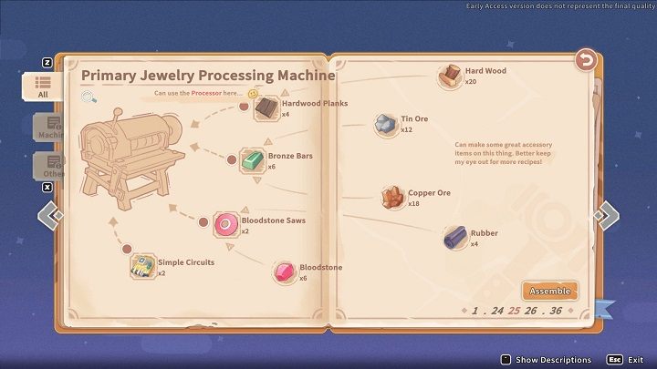 Aby zbudować Primary Jewelry Processing Machine, potrzebujecie następujących materiałów - My Time at Sandrock: Jewelry Machine - jak zbudować? - My Time at Sandrock - poradnik do gry