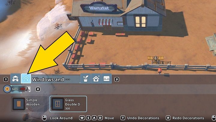 Aby dodać okna i drzwi, przejdźcie do drugiej zakładki Windows and Doors - My Time at Sandrock: Construction Junction - My Time at Sandrock - poradnik do gry