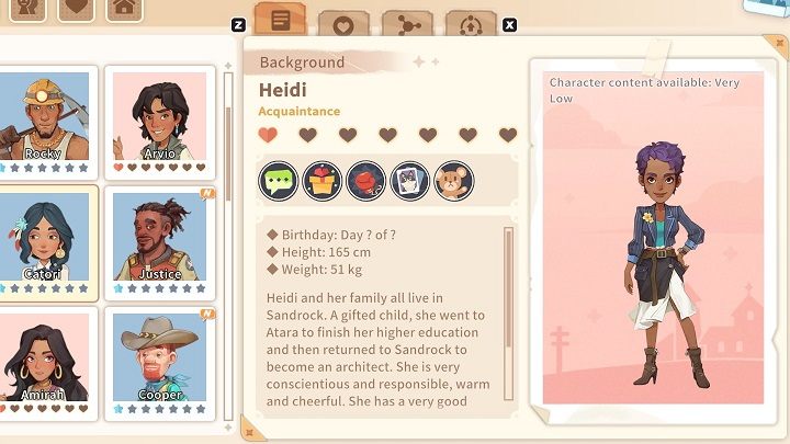 Heidi jest doskonałą architektką i życie poświęciła swojej pasji - tworzeniu planów nowych konstrukcji - My Time at Sandrock: Postacie i romanse - My Time at Sandrock - poradnik do gry