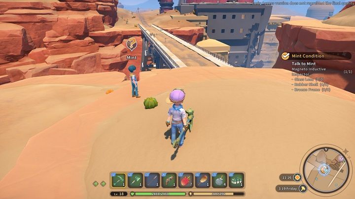 Mint czeka na was na wzniesieniu w okolicy niemal ukończonego mostu w zachodniej części miasta - My Time at Sandrock: Mint Condition - solucja, opis przejścia - My Time at Sandrock - poradnik do gry