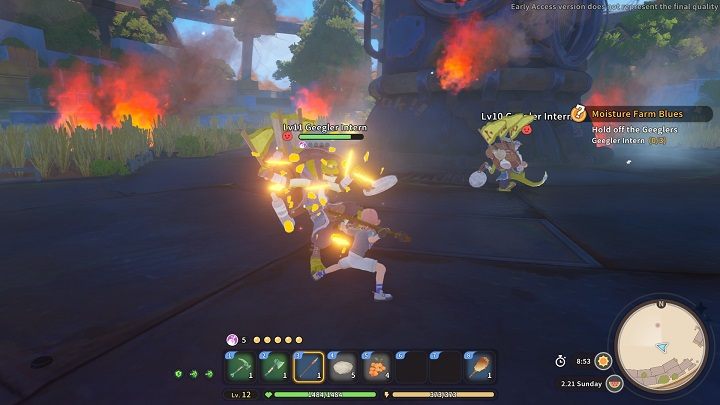 Misja zaczyna się bardzo intensywnie, gdyż od razu zostajecie wrzuceni w wir walki - My Time at Sandrock: Moisture Farm Blues- solucja, opis przejścia - My Time at Sandrock - poradnik do gry