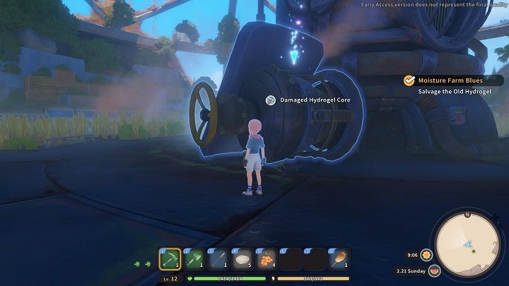 Po pokonaniu przeciwników trzeba pozbyć się niedziałającego rdzenia hydrożelowego - My Time at Sandrock: Moisture Farm Blues- solucja, opis przejścia - My Time at Sandrock - poradnik do gry