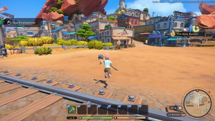 Skierujcie się z powrotem do Commerce Guiild, gdzie czeka na was Yan - My Time at Sandrock: The New Builder - solucja, opis przejścia - My Time at Sandrock - poradnik do gry