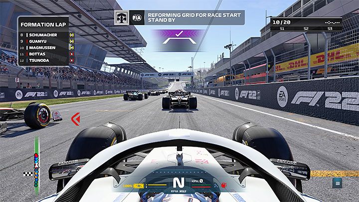 Rozpocznijcie dowolny wyścig, który zostanie poprzedzony okrążeniem formującym - F1 22: Jak ulał (Slotting In) - trofeum, jak zdobyć? - F1 22 - poradnik do gry