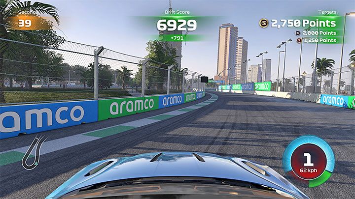 Drift - Musicie zdobyć jak najwięcej punktów za drift w określonym przedziale czasu - F1 22: Supersamochody i wyzwania - Gorące okrążenia (Pirelli Hot Laps) - F1 22 - poradnik do gry