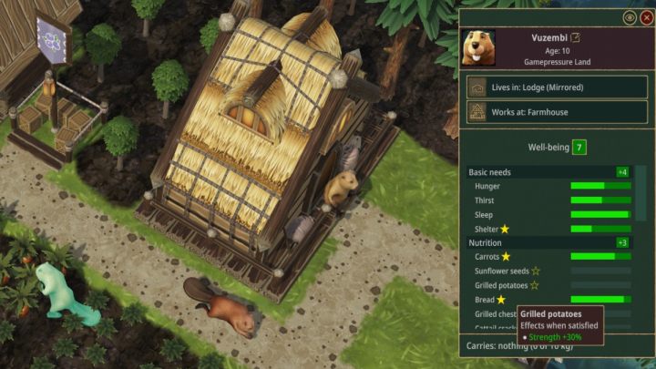 Na początku podstawowym pożywieniem Waszych bobrów będą borówki, które zaspokoją jedynie głód - Timberborn: Porady na start - lista - Timberborn - poradnik do gry