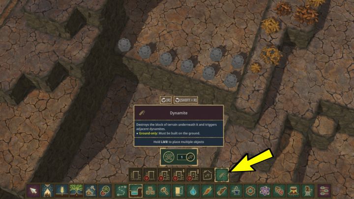 Gdy zaczniecie produkcję dynamitów, trafią one do magazynu - Timberborn: Surowce i zasoby - lista - Timberborn - poradnik do gry