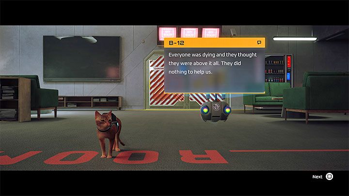 Lokalizacja w menu: rząd 1, pozycja 5 - Stray: Pomieszczenie kontrolne (Control Room) - wszystkie wspomnienia (Memories) - Stray - poradnik do gry