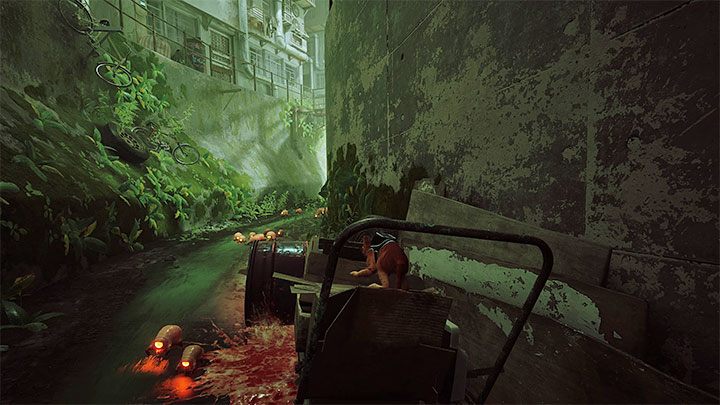 Po jednym ze skoków rozpocznie się zjazd na wózku mogącym miażdżyć zurki - Stray: Ślepy zaułek (Dead End), rozdział 7- solucja, opis przejścia - Stray - poradnik do gry