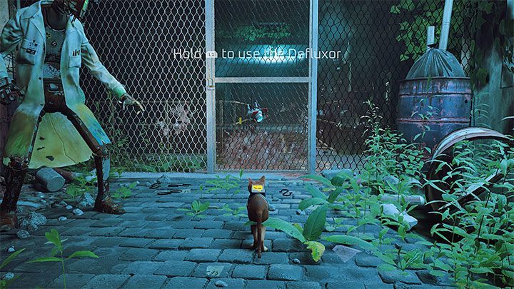 Wyjdźcie z budynku i ustawcie się przy siatce - Stray: Ślepy zaułek (Dead End), rozdział 7- solucja, opis przejścia - Stray - poradnik do gry