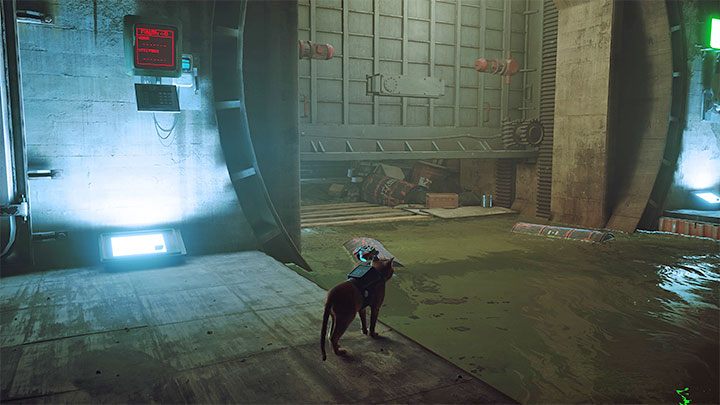 Zwolnienie pierwszej blokady zaalarmuje okoliczne zurki - Stray: Kanały (The Sewers), rozdziału 8 - solucja, opis przejścia - Stray - poradnik do gry