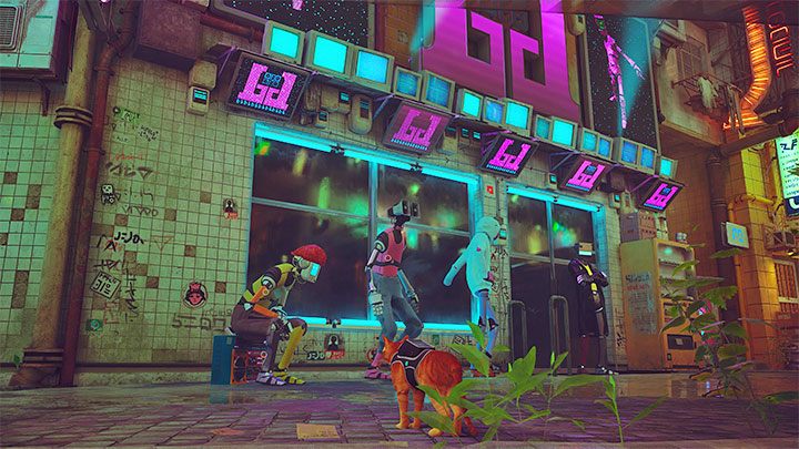 Główne wejście do klubu nocnego pokazuje powyższy obrazek - bramkarz nie będzie nikogo wpuszczał - Stray: Śródmiasto (Midtown), rozdział 10 - solucja, opis przejścia - Stray - poradnik do gry