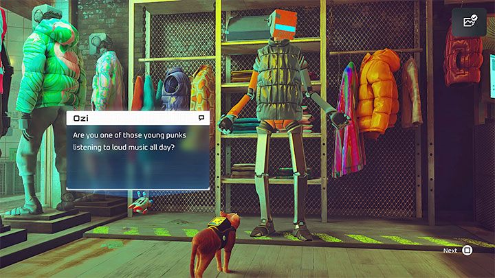 Kamizelka to jeden z wielu elementów ubioru znajdujących się na wystawie w sklepie odzieżowym - Stray: Kamizelka robotnika (Worker Jacket) - jak zdobyć? - Stray - poradnik do gry