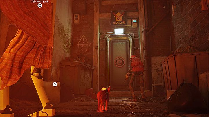 Musicie zacząć podążać za Seamusem i złapanym sygnałem Doca - Stray: Slumsy - część 2 (The Slums - Part 2), rozdział 6 - solucja, opis przejścia - Stray - poradnik do gry