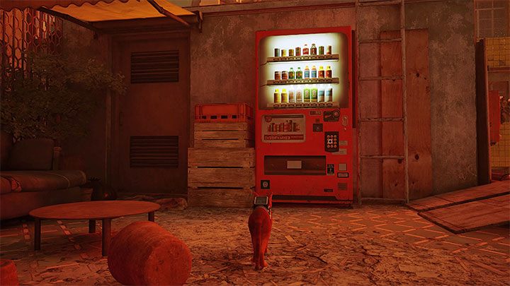 Trzeci automat znajdziecie na dachu jednego z budynków ze środkowej części slumsów - Stray: Automaty z napojami energetycznymi - gdzie są w Slumsach (The Slums)? - Stray - poradnik do gry