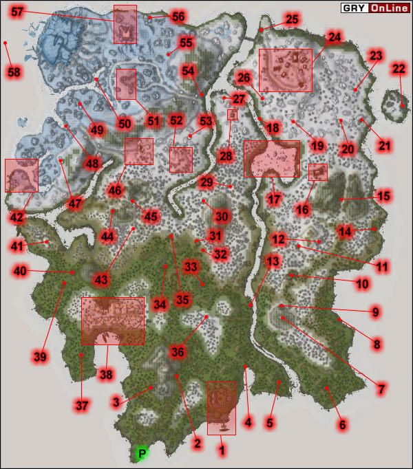 Numeryczny Spis Lokacji - Mapa Glowna | The Elder Scrolls III Przepowiednia - The Elder Scrolls III: Przepowiednia - poradnik do gry
