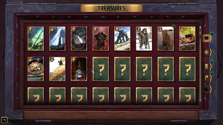 W tym miejscu sprawdzicie listę odblokowanych skarbów, a także przejrzycie listę kart globalnych i poszczególnych talii (Bastion, Dzika Furia, Świadomość Roju, Chaos) - Gwent Rogue Mage: Laboratorium - Gwent Rogue Mage - poradnik do gry