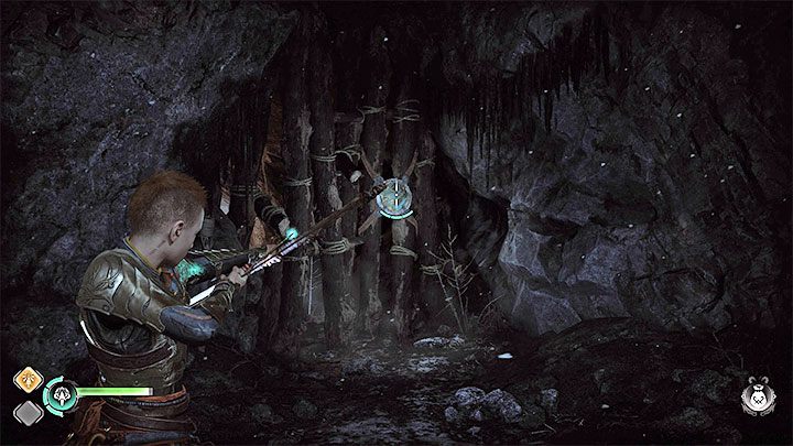 Podejdźcie do wielkiej bramy i wciskajcie szybko X żeby spróbować ją otworzyć - God of War Ragnarok: Starzy znajomi (Old Friends) - solucja, opis przejścia - God of War Ragnarok - poradnik do gry