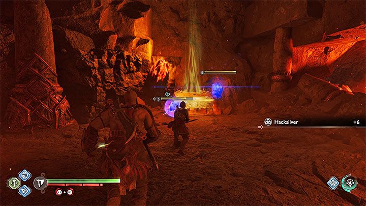 Skrzynia jest w niewielkiej odległości na zachód od mistycznej bramy, której Kratos i Atreus używają do rozpoczęcia drugiej wizyty w Muspelheim - God of War Ragnarok: Płonące klify (Burning Cliffs), Muspelheim - sekrety, znajdźki - God of War Ragnarok - poradnik do gry