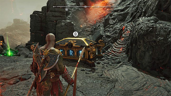 Skrzynię znajdziecie w południowej części regionu - God of War Ragnarok: Płonące klify (Burning Cliffs), Muspelheim - sekrety, znajdźki - God of War Ragnarok - poradnik do gry