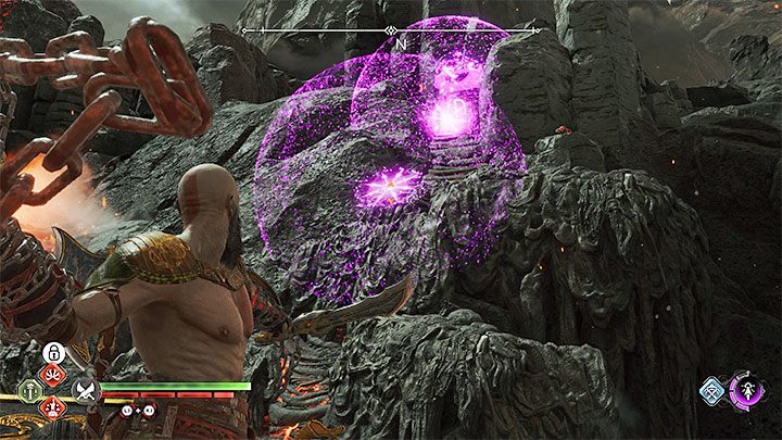 Trzecia pochodnia (z runą w kształcie litery N) jest zlokalizowania nieco wyżej - God of War Ragnarok: Płonące klify (Burning Cliffs), Muspelheim - sekrety, znajdźki - God of War Ragnarok - poradnik do gry