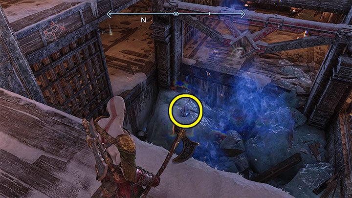 Pieczęć 3 jest na najniższym poziomie - rzućcie w nią bronią - God of War Ragnarok: Szczątki więzienia Asów (Aesir Prison Wreckage), Niflheim - sekrety, znajdźki - God of War Ragnarok - poradnik do gry