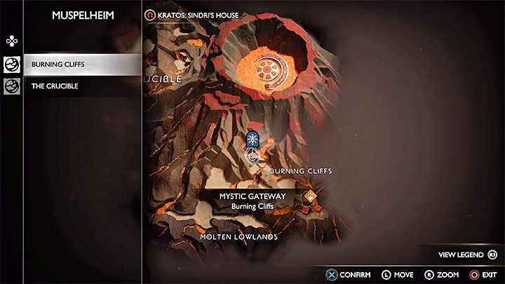 Powróćcie na dół, udajcie się do dowolnej mistycznej bramy i wybierzcie Dom Sindriego jako cel podróży - God of War Ragnarok: Znaleźć ukojenie (Hunting for Solace) - solucja, opis przejścia - God of War Ragnarok - poradnik do gry
