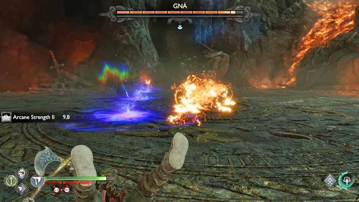 Szarża - To czerwony atak i musicie odskoczyć w bok - God of War Ragnarok: Jak pokonać bossa Królowa walkirii Gna (Valkyrie Queen Gna)? - God of War Ragnarok - poradnik do gry