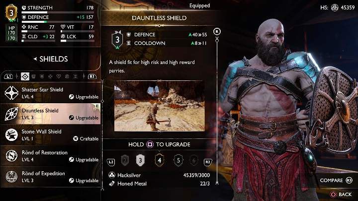 W God of War Ragnarok Kratos może korzystać z wielu rodzajów tarcz, które różnią się defensywnymi opcjami, a także umiejętnościami - God of War Ragnarok: Walka - God of War Ragnarok - poradnik do gry