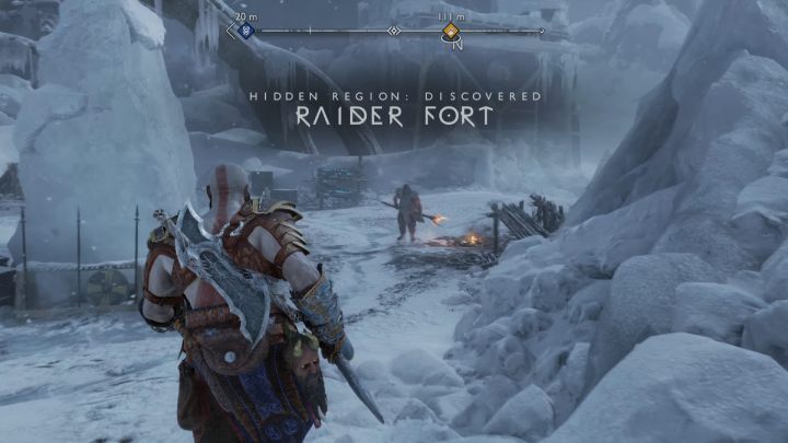 Musicie pokonać wszystkich przeciwników w obozie żeby zaliczyć znajdźkę - God of War Ragnarok: Fort Łupieżców (Rider Fort), Midgard - sekrety, znajdźki - God of War Ragnarok - poradnik do gry