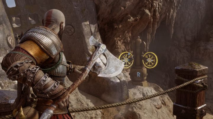 Uderzając w tarcze na wirujących runach, przestawicie ich symbole - God of War Ragnarok: Jak otwierać skrzynie Norn? - God of War Ragnarok - poradnik do gry